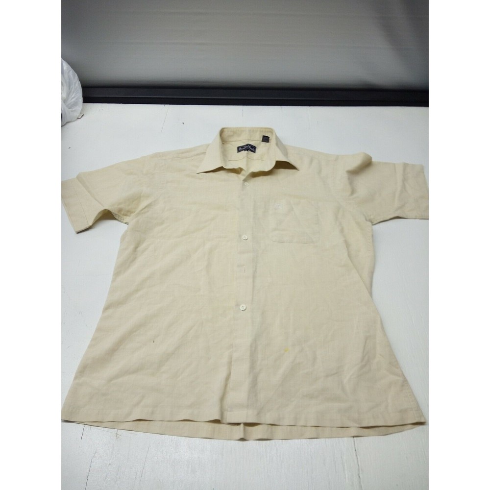 Countess Ears Beige Pocket Dress Shirt Button Up Short Sleeve Large